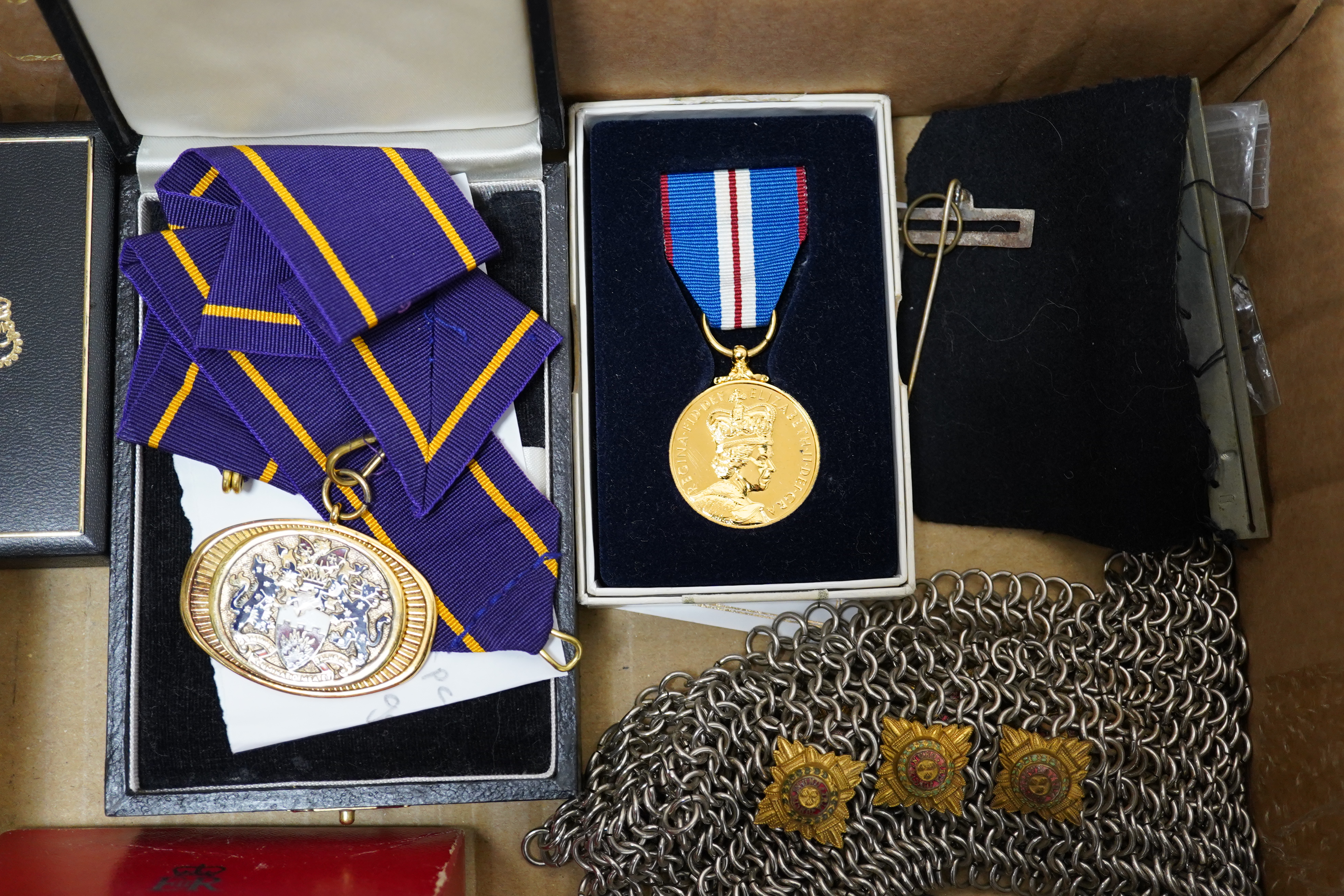 A collection of medal related items, etc., including